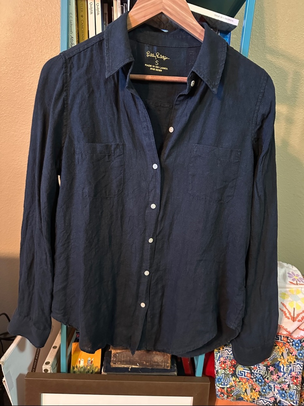 Lilly Pulitzer Linen Black Light Weight Long Sleeve